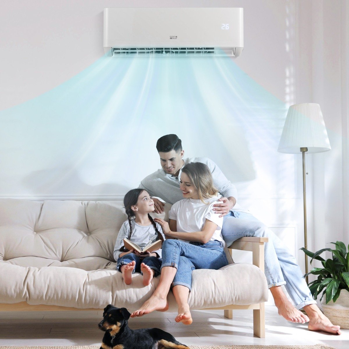 Climatiseur Mini Split 12000 BTU (3,4 kW) Unité AC Énergétiquement Efficace A++ avec Système de Pompe à Chaleur pour jusqu’à 70㎡ Blanc – Image 2