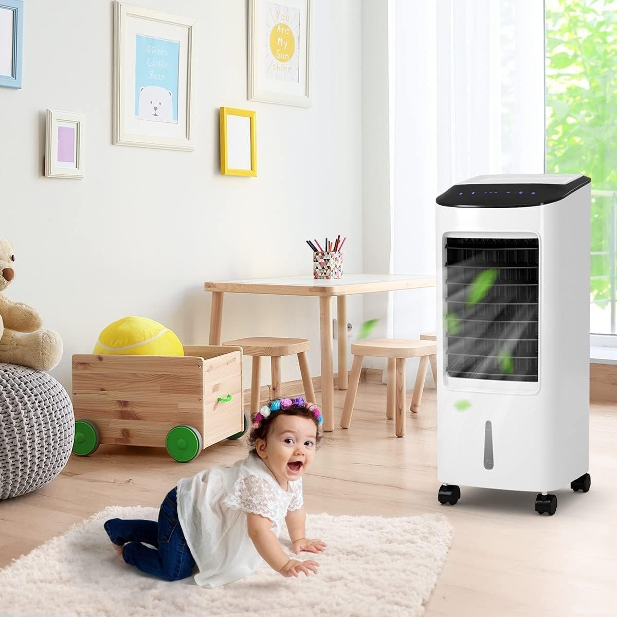 Rafraîchisseur d’Air Mobile 4 en 1 Fonction de Réfrigération Humidification Purification Ventilation Réservoir 7L 65W 3 Vitesses Minuterie – Image 4