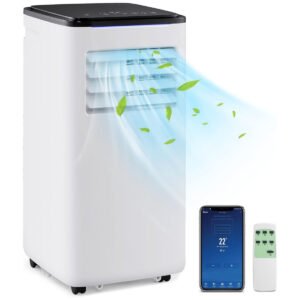 Climatiseur Mobile 9000 BTU 5 EN 1 Froid/Vent/Déshumi/Chauffage/Sommeil 16-32℃ Climatiseur 9000 BTU avec Clim Chambre Silencieux 20 ㎡ WIFI