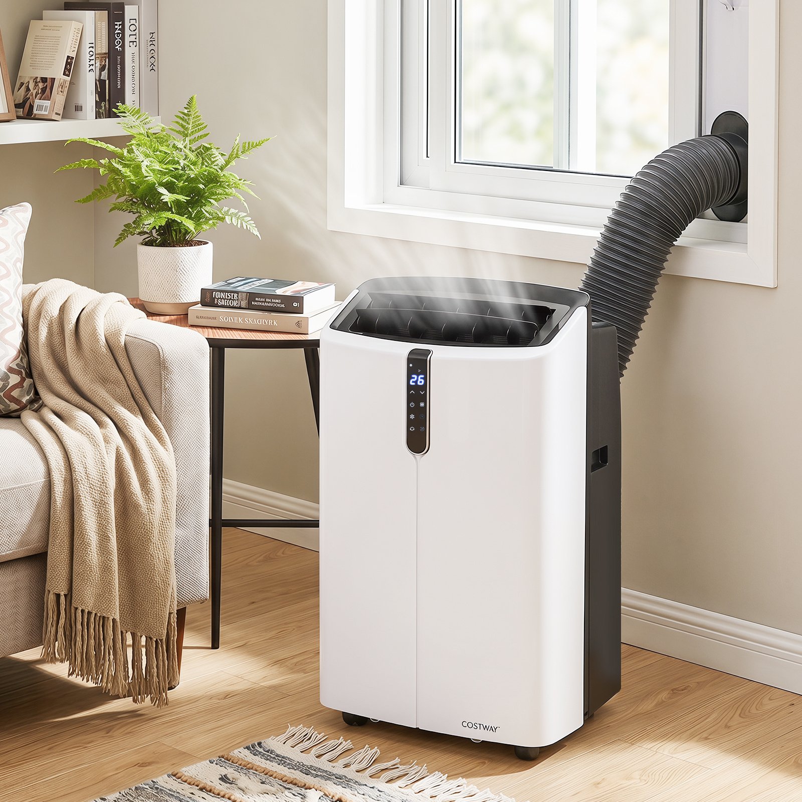 Climatiseur Mobile Silencieux 12000 BTU avec Refroidissement Chauffage Déshumidification Ventilation Mode Sommeil Télécommande pour 46,5 m² – Image 2