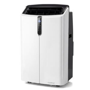 Climatiseur Mobile Silencieux 12000 BTU avec Refroidissement Chauffage Déshumidification Ventilation Mode Sommeil Télécommande pour 46,5 m²