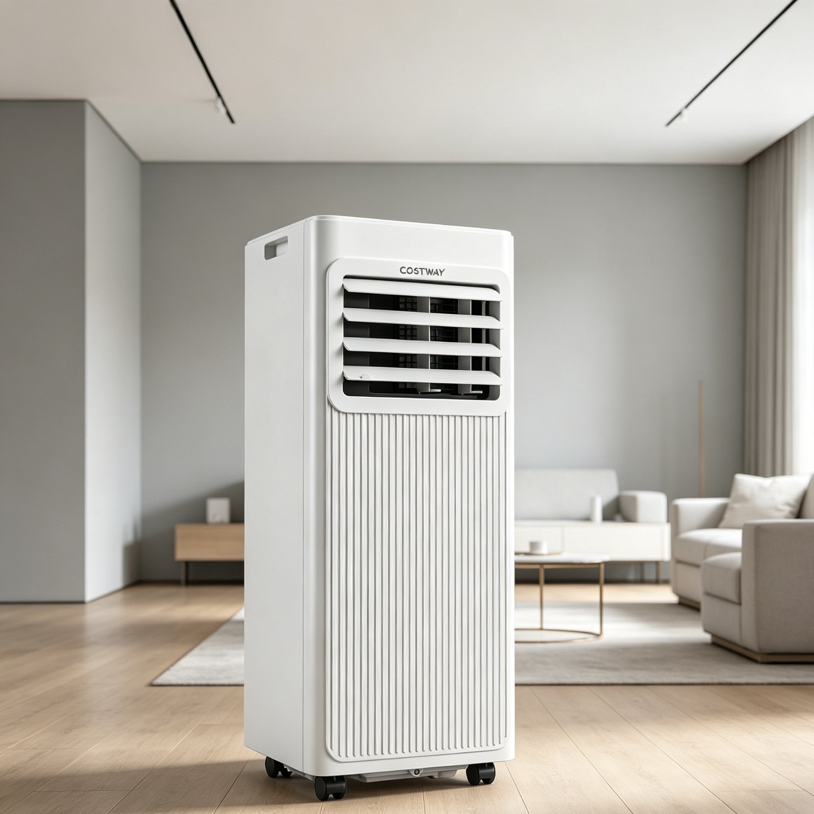 Climatiseur Mobile Silencieux 7000 BTU 3 en 1 Climatiseur Déshumidificateur Ventilateur Mode Sommeil Minuterie 24H jusqu'à 32,5 m² Blanc – Image 2