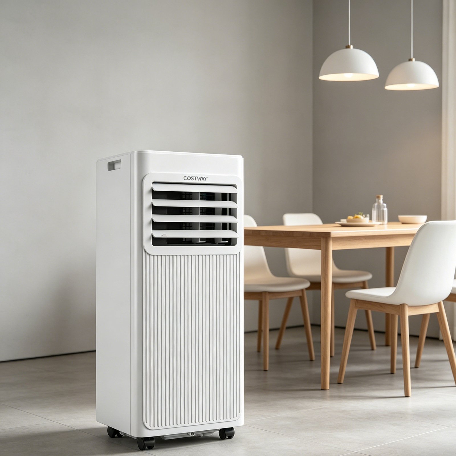Climatiseur Mobile Silencieux 7000 BTU 3 en 1 Climatiseur Déshumidificateur Ventilateur Mode Sommeil Minuterie 24H jusqu'à 32,5 m² Blanc – Image 5