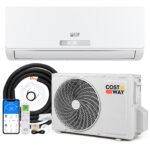 Climatiseur Reversible 12000 BTU 3,4 KW Climatiseur Split R32 avec Chauffage Refroidissement Silencieux 19 dB Classe A++ Blanc