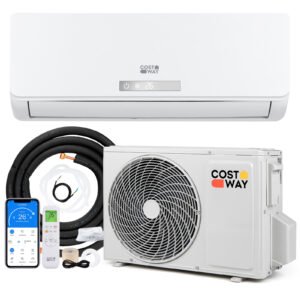 Climatiseur Reversible 12000 BTU 3,4 KW Climatiseur Split R32 avec Chauffage Refroidissement Silencieux 19 dB Classe A++ Blanc
