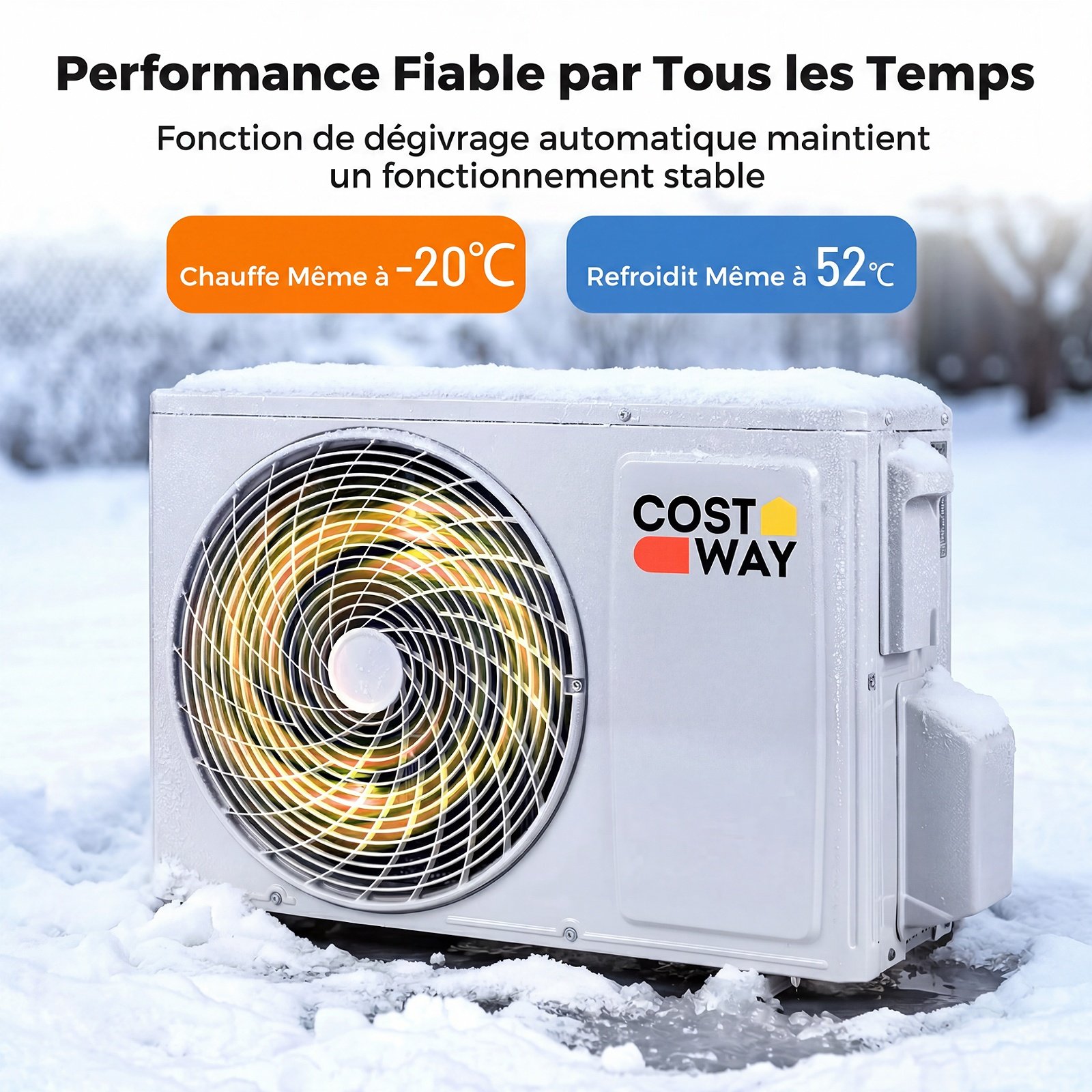 Climatiseur Reversible 18000 BTU 5,1 KW Climatiseur Split R32 Chauffage Refroidissement 19 dB Auto-Nettoyage 18000 BTU|5,1 kW Blanc – Image 8
