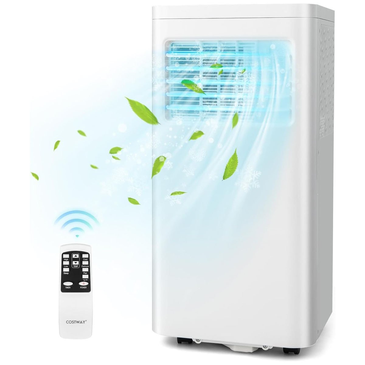 Climatiseur Silencieux Portable 9000btu 4 en 1 Refroidissement Ventilateur Déshumidificateur Télécommande Minuterie 24H Blanc – Image 2