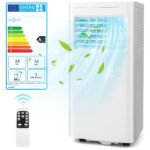 Climatiseur Silencieux Portable 9000btu 4 en 1 Refroidissement Ventilateur Déshumidificateur Télécommande Minuterie 24H Blanc