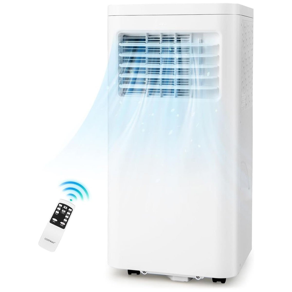 Climatiseur Silencieux Portable 9000btu 4 en 1 Refroidissement Ventilateur Déshumidificateur Télécommande Minuterie 24H Blanc – Image 3