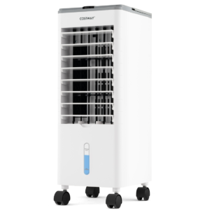 Rafraichisseur d'Air Mobile 3 Modes 3 Vitesses de Vent Refroidisseur d'Air 3 en 1 avec Oscillation 60° Minuterie 12 h Télécommande Gris
