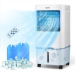 Climatiseur d'Air Mobile 4 en 1 Réservoir 20L Ventilateur Humidificateur Oscillation 40° 3 Modes 4 Vitesses Minuterie 7,5H
