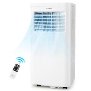 Climatiseur Mobile 4 en 1 Silencieux 9000BTU Rafraîchisseur Ventilateur Déshumidificateur 20L/Jour Mode Nuit 17 à 30℃