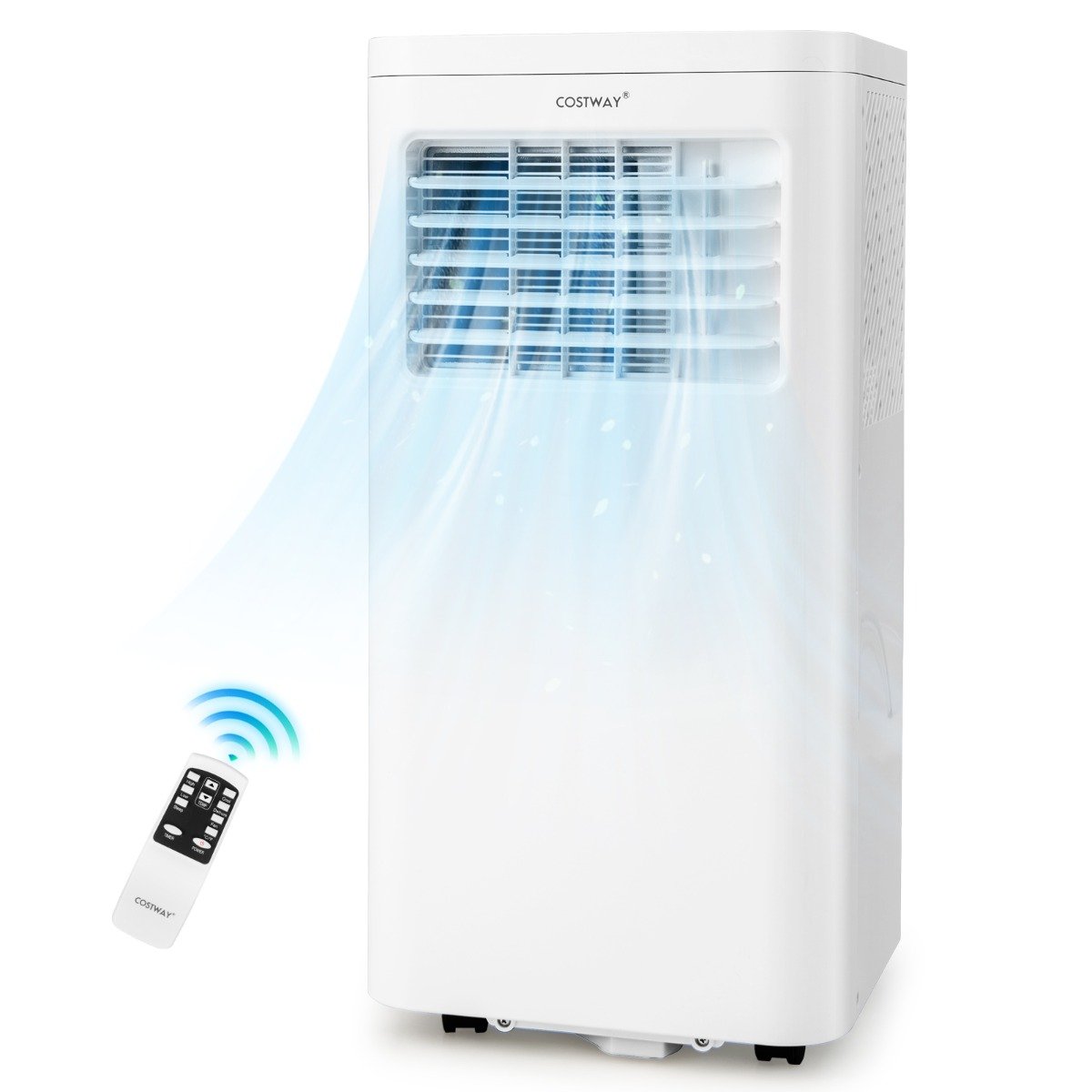 Climatiseur Mobile 4 en 1 Silencieux 9000BTU Rafraîchisseur Ventilateur Déshumidificateur 20L/Jour Mode Nuit 17 à 30℃