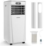 Climatiseur Mobile 4 en 1 Rafraîchissement Déshumidification Ventilateur 7000BTU avec 2 Ecrans LED Mode Veille 25㎡Minuterie
