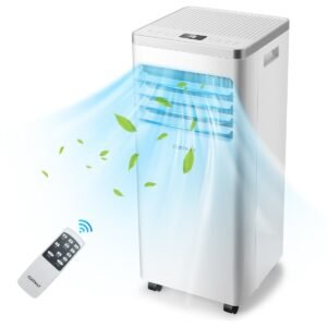 4 en 1 Climatiseur Mobile 7000BTU 2 Vitesses de Ventilateur Mode Veille Minuterie 24h Verrouillage Enfant Affichage LED 25㎡