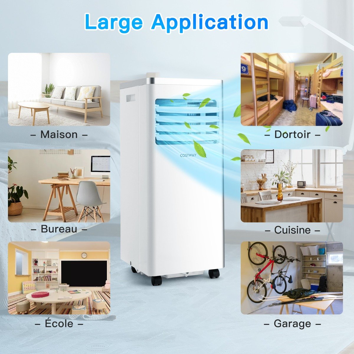 4 en 1 Climatiseur Mobile 7000BTU 2 Vitesses de Ventilateur Mode Veille Minuterie 24h Verrouillage Enfant Affichage LED 25㎡ – Image 7