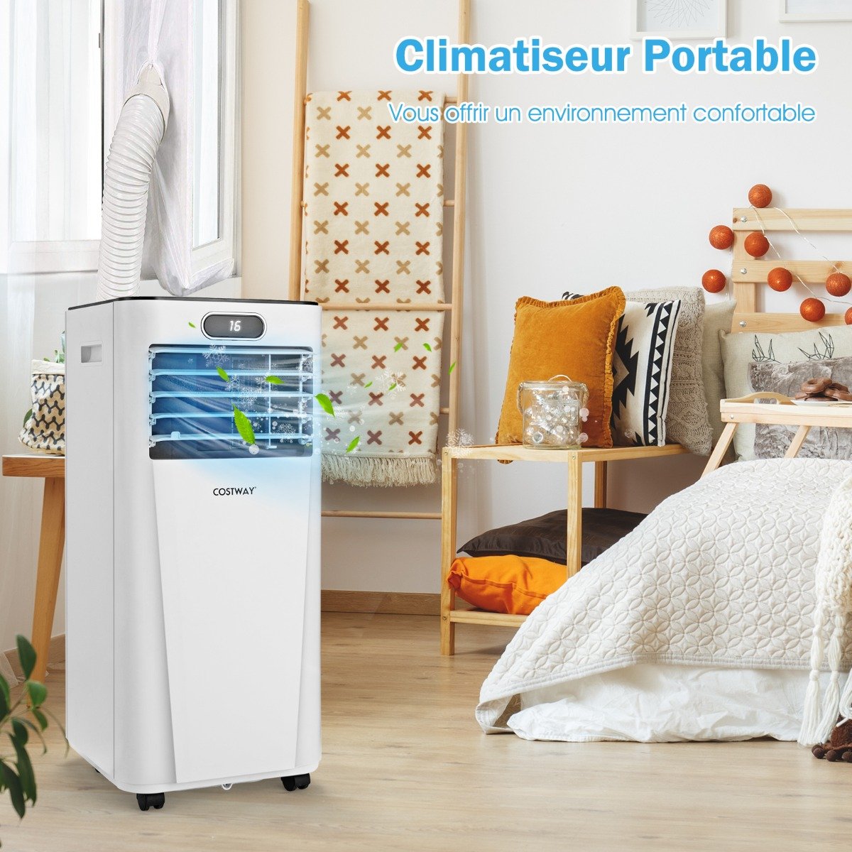 Climatiseur Portable avec Télécommande Climatisation 4 en 1 avec Rafraîchissement Déshumidification Ventilateur et Mode Veille 2,6 kW rafraîchit jusqu'à 30㎡ – Image 3