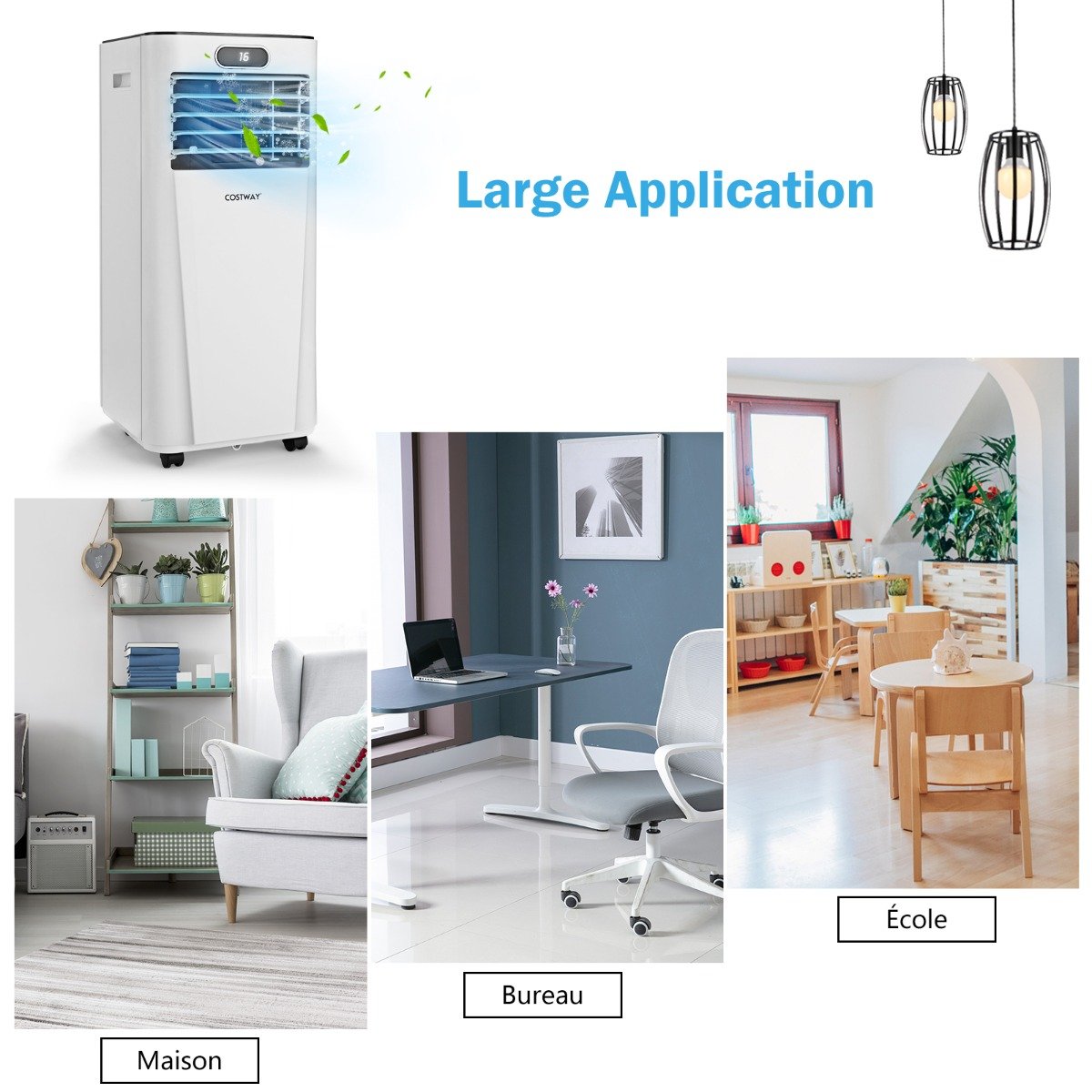 Climatiseur Portable avec Télécommande Climatisation 4 en 1 avec Rafraîchissement Déshumidification Ventilateur et Mode Veille 2,6 kW rafraîchit jusqu'à 30㎡ – Image 7