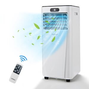 Climatiseur Portable avec Télécommande Climatisation 4 en 1 avec Rafraîchissement Déshumidification Ventilateur et Mode Veille 2,6 kW rafraîchit jusqu'à 30㎡