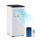 Climatiseur Portable 9000BTU Unité 4 en 1 avec Refroidissement Ventilateur Chauffage et Déshumidificateur Compatible Wi-Fi Blanc