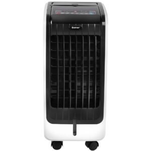 Refroidisseur d’Air 75W Portable avec Télécommande Ecran LCD 3 Vitesses Minuterie 8h Réservoir d'Eau 6L 32x25x57cm