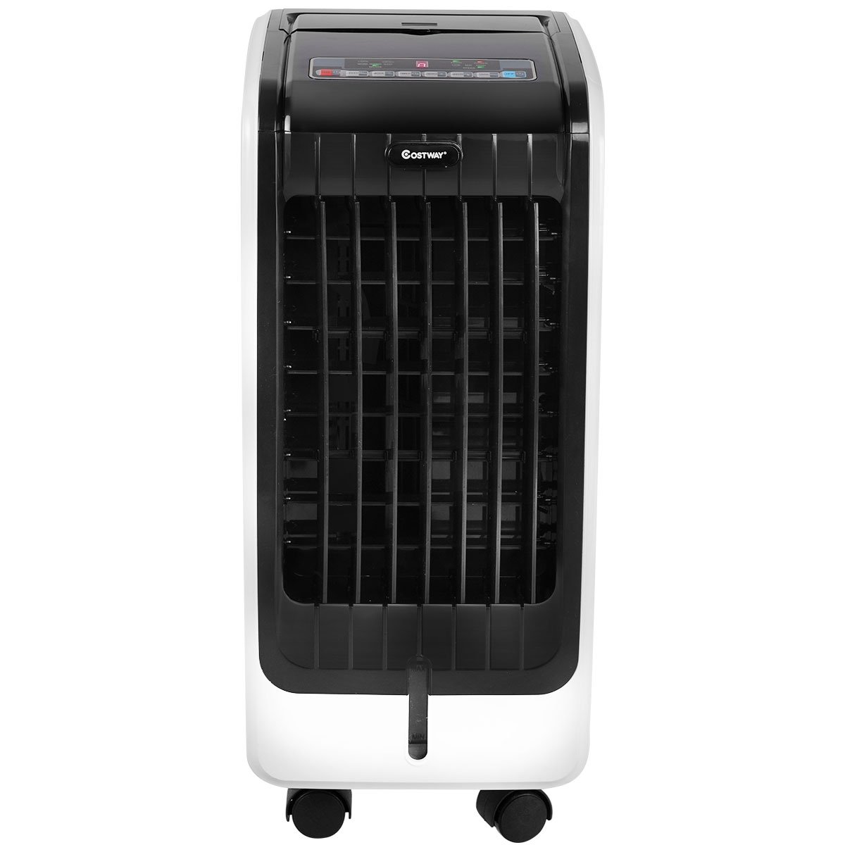 Refroidisseur d’Air 75W Portable avec Télécommande Ecran LCD 3 Vitesses Minuterie 8h Réservoir d'Eau 6L 32x25x57cm