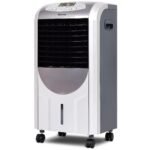 Rafraîchisseur d'Air avec Chauffage avec Télécommande 3 Vitesses Variables Minuterie 8H Réservoir d'eau 7L et 2 Conteneurs de Glace