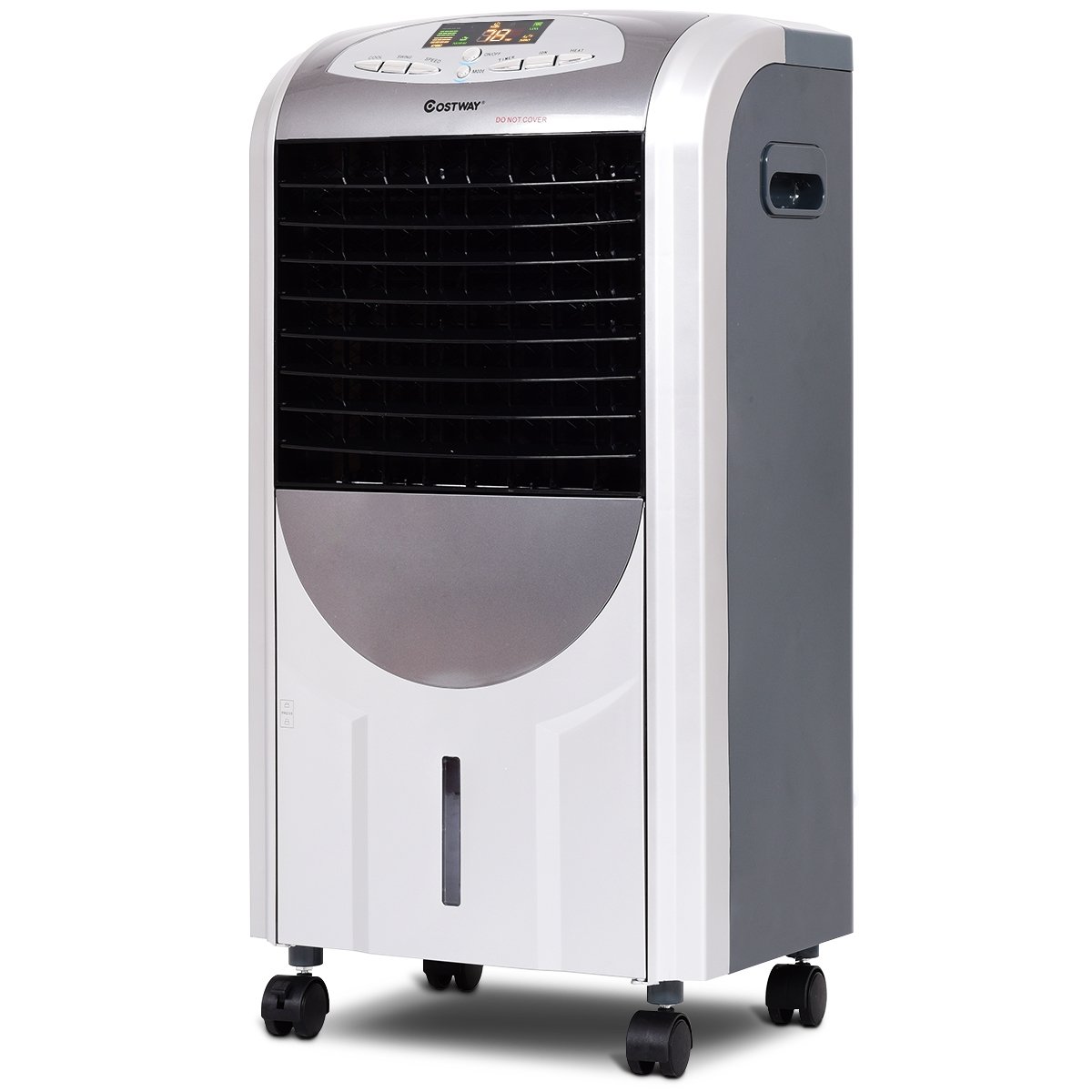 Rafraîchisseur d'Air avec Chauffage avec Télécommande 3 Vitesses Variables Minuterie 8H Réservoir d'eau 7L et 2 Conteneurs de Glace