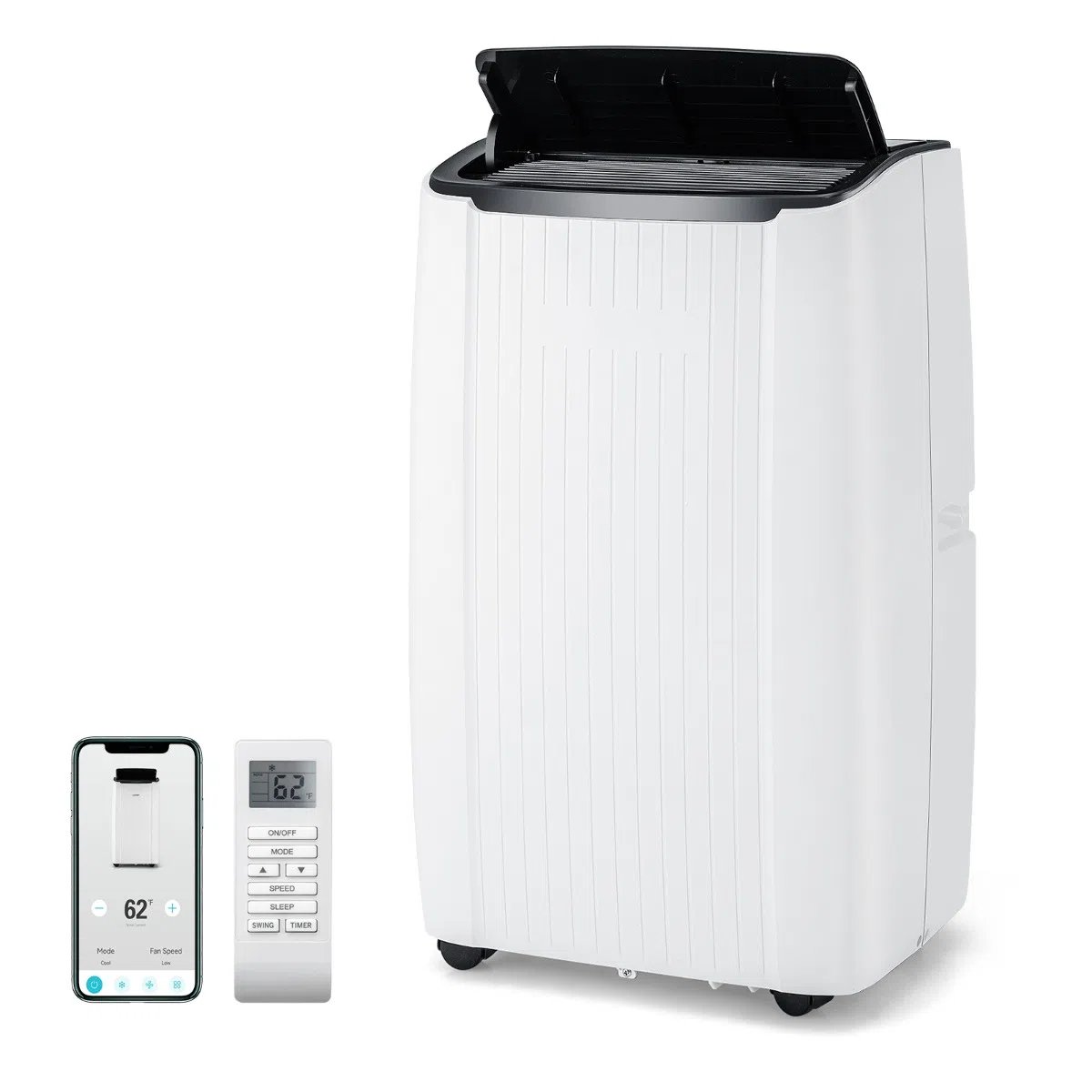 Climatiseur Mobile 14000 BTU 4 en 1 Refroidissement Chauffage Ventilateur Déshumidificateur Minuterie 24H pour jusqu'à 65m² – Image 3