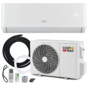 Climatiseur Mini Split 12000 BTU (3,4 kW) Unité AC Énergétiquement Efficace A++ avec Système de Pompe à Chaleur pour jusqu’à 70㎡ Blanc